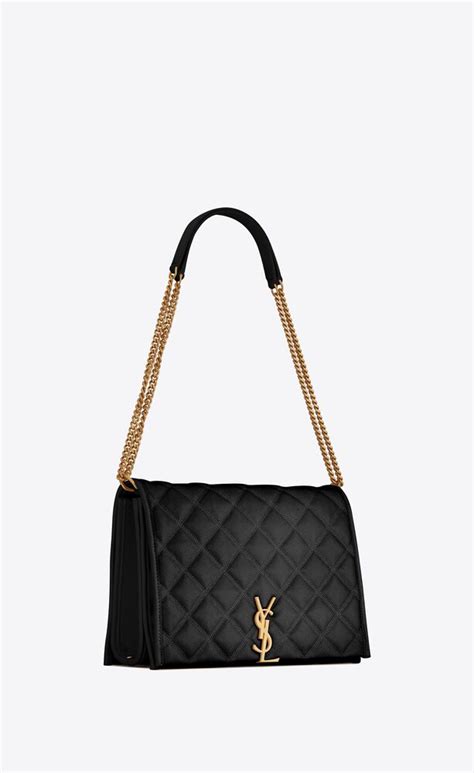 SAINT LAURENT Lambskin Quilted Small Becky Chain Bag